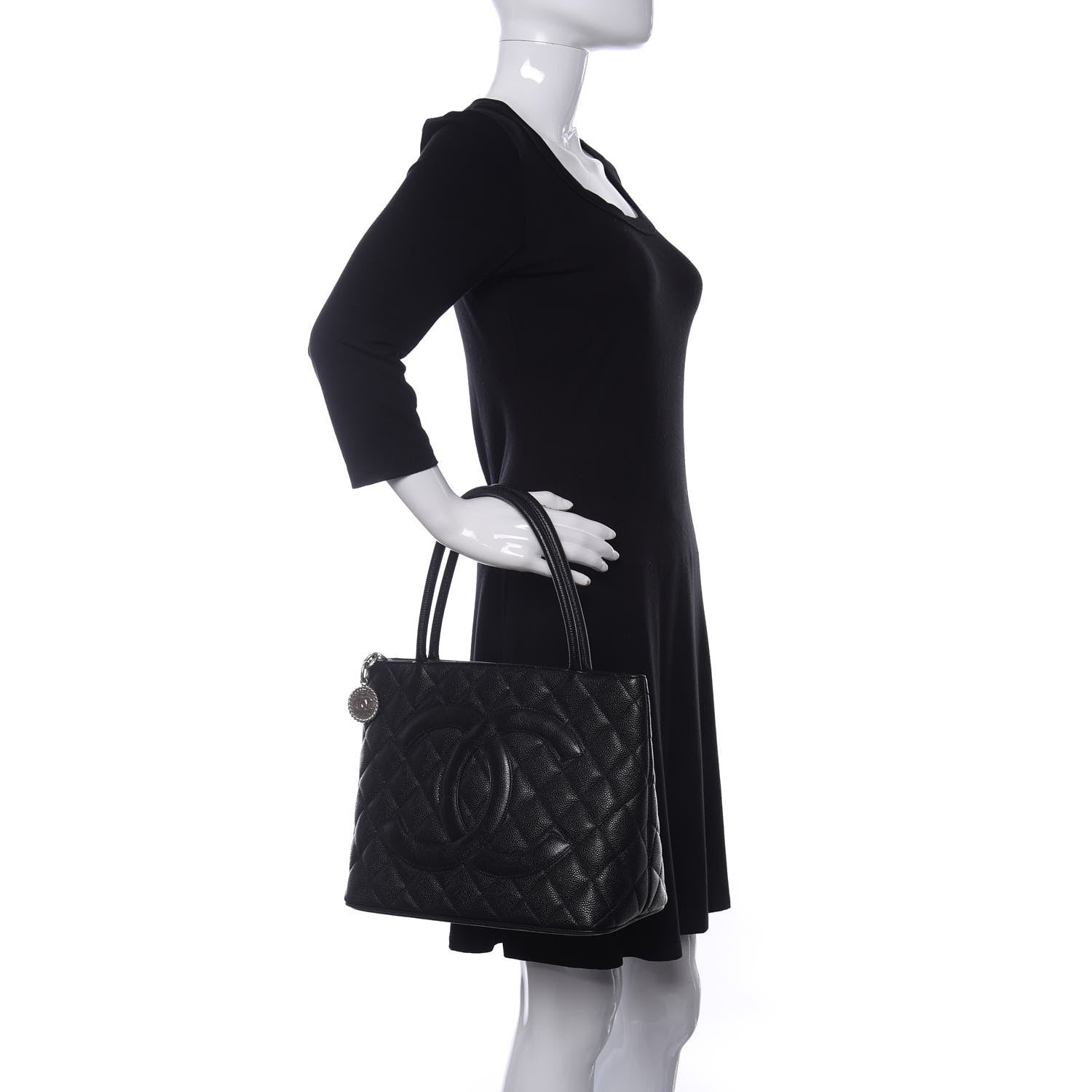 Chanel Caviar Quilted Medallion Tote Black 2 of 10