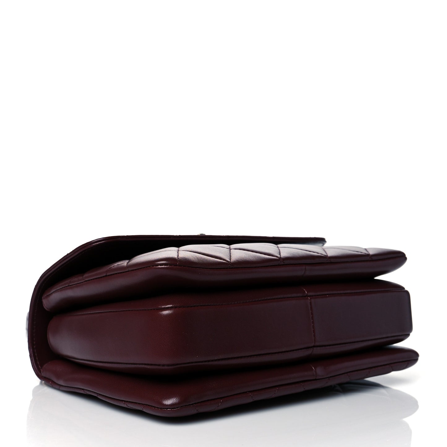 Lambskin Quilted Small Trendy CC Flap Dual Handle Bag Burgundy