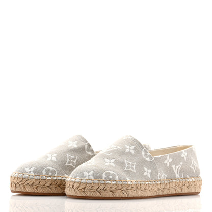 Louis Vuitton Monogram Denim Starboard Espadrille Flats 36 Grey 3 of 9