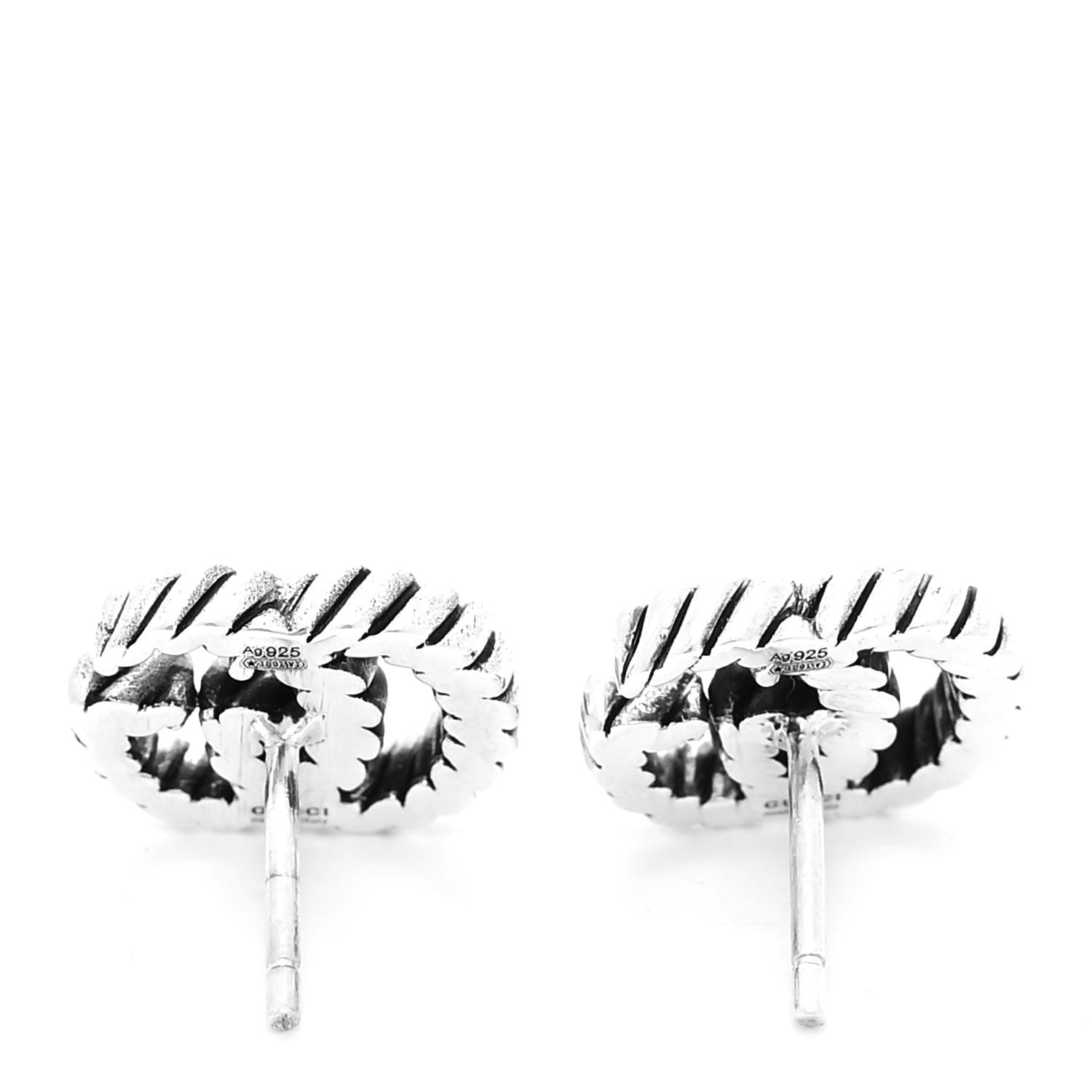 Gucci Sterling Silver Torchon Double G Earrings 3 of 4