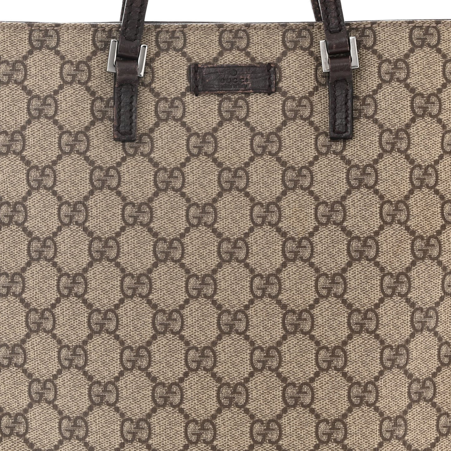 GG Plus Monogram Flat Vertical Tote Dark Brown