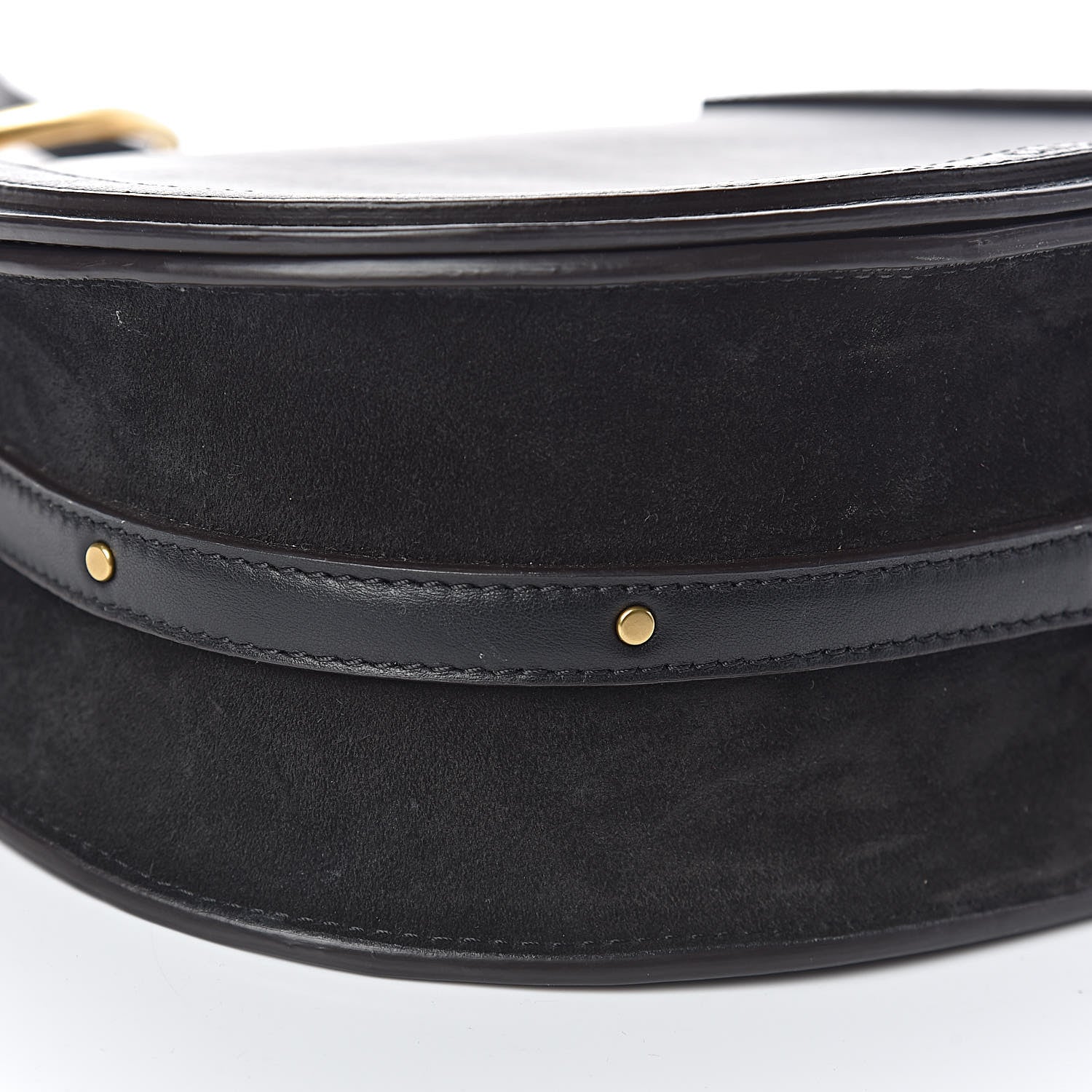 Chloe Calfskin Suede Medium Nile Bracelet Bag Black 9 of 11