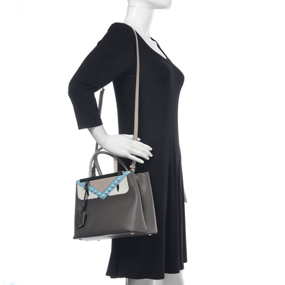 Fendi Vitello Elite Monster Eyes Studded Petite 2Jours Tote Carbone White Multicolor 2 of 9