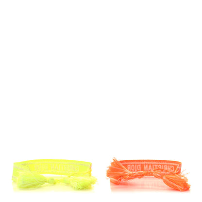 Christian Dior Woven Cotton J'Adior Friendship Bracelet Set Fluorescent Yellow Orange 3 of 4