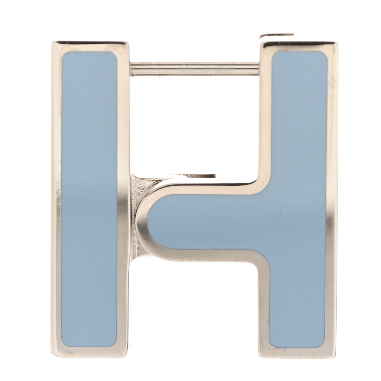 Hermes Palladium Habascule Single Earring Bleu Lin 1 of 5
