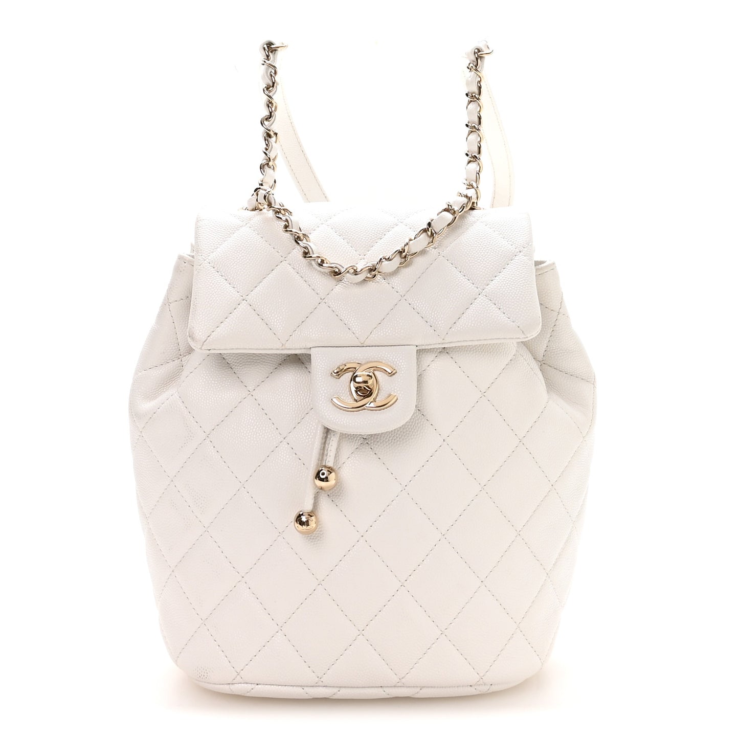 Caviar Quilted Mini Urban Spirit Backpack White