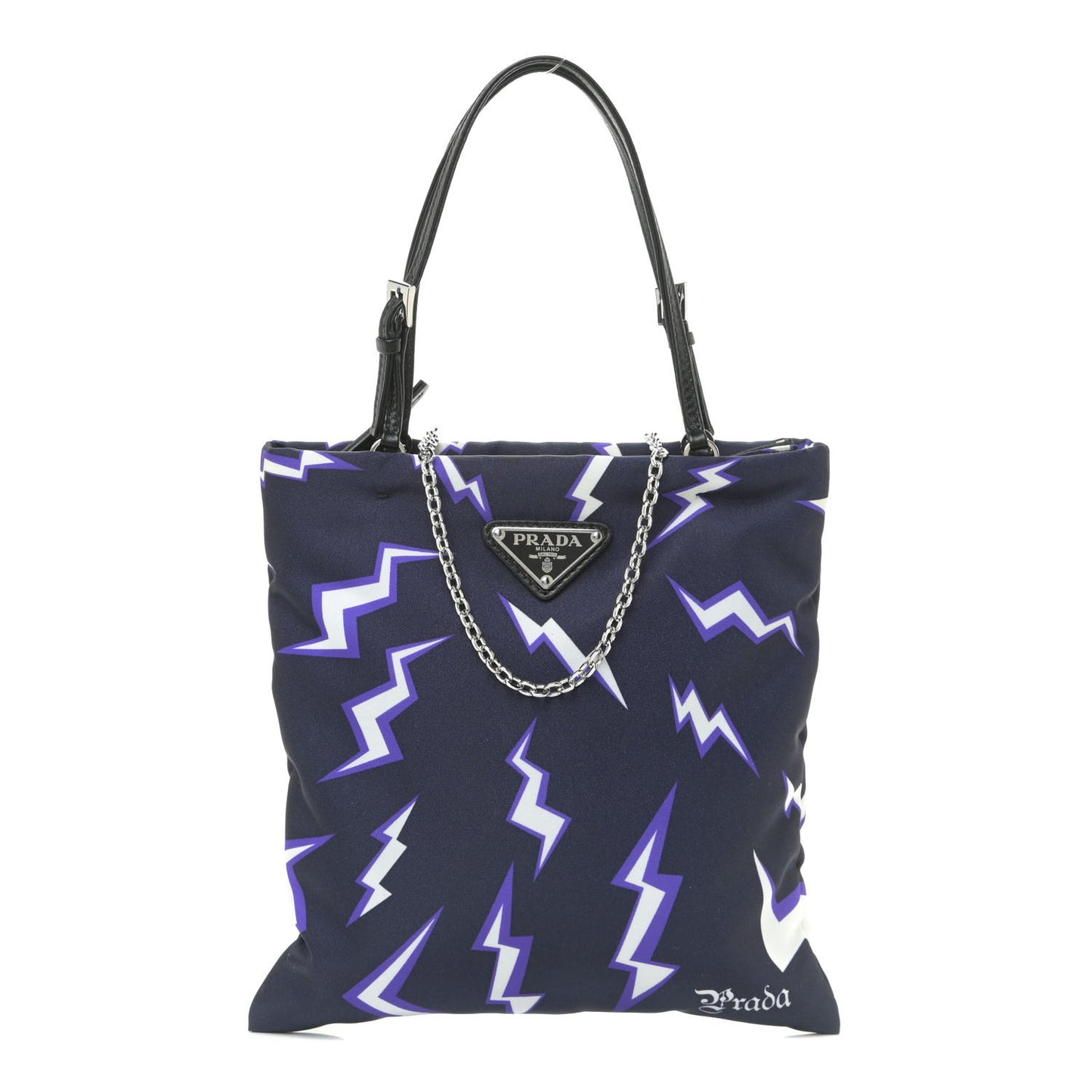X UNIVERSAL STUDIOS Tessuto Nylon Thunder Frankenstein Chain Shopping Tote Blue Multicolor