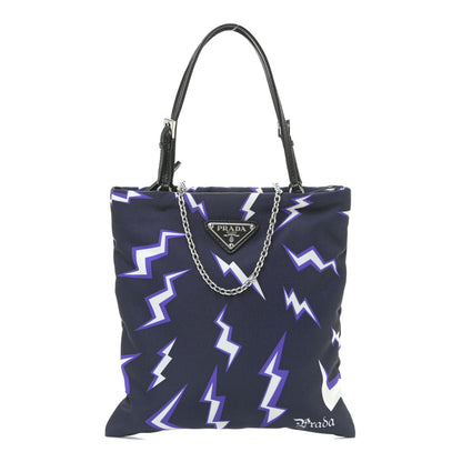 Prada X UNIVERSAL STUDIOS Tessuto Nylon Thunder Frankenstein Chain Shopping Tote Blue Multicolor 1 of 12