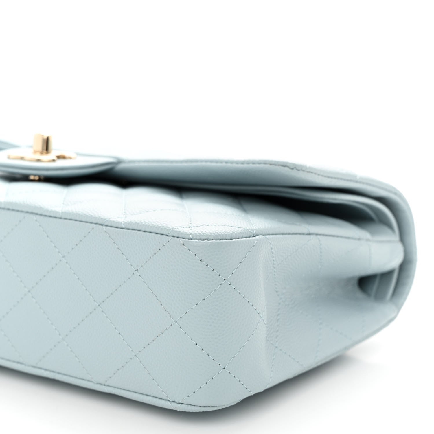 Chanel Caviar Quilted Medium Double Flap Light Blue 10 of 10