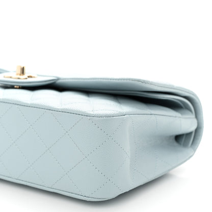 Chanel Caviar Quilted Medium Double Flap Light Blue 10 of 10