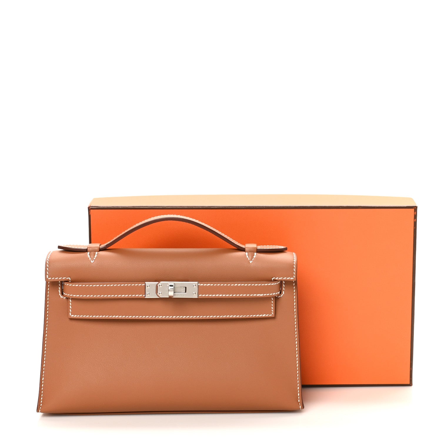 Hermes Swift Kelly Pochette Clutch Gold 11 of 11