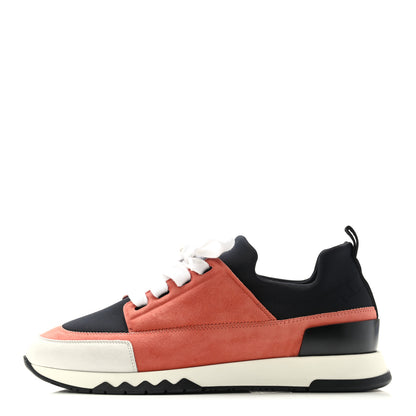 Hermes Technical Canvas Suede Goatskin Womens Stadium Sneakers 38.5 Black Multicolor 1 of 10