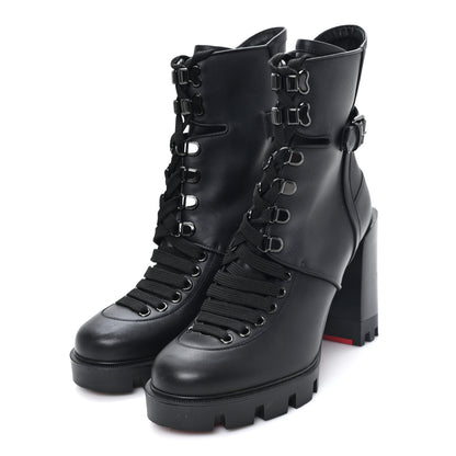 Christian Louboutin Calfskin Macademia 100 Biker Platform Boots 38.5 Black 4 of 9