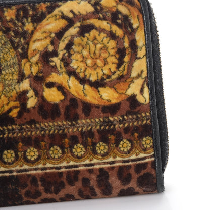 Versace Felt Barocco Print Zip Around Wallet Black Gold 9 of 11