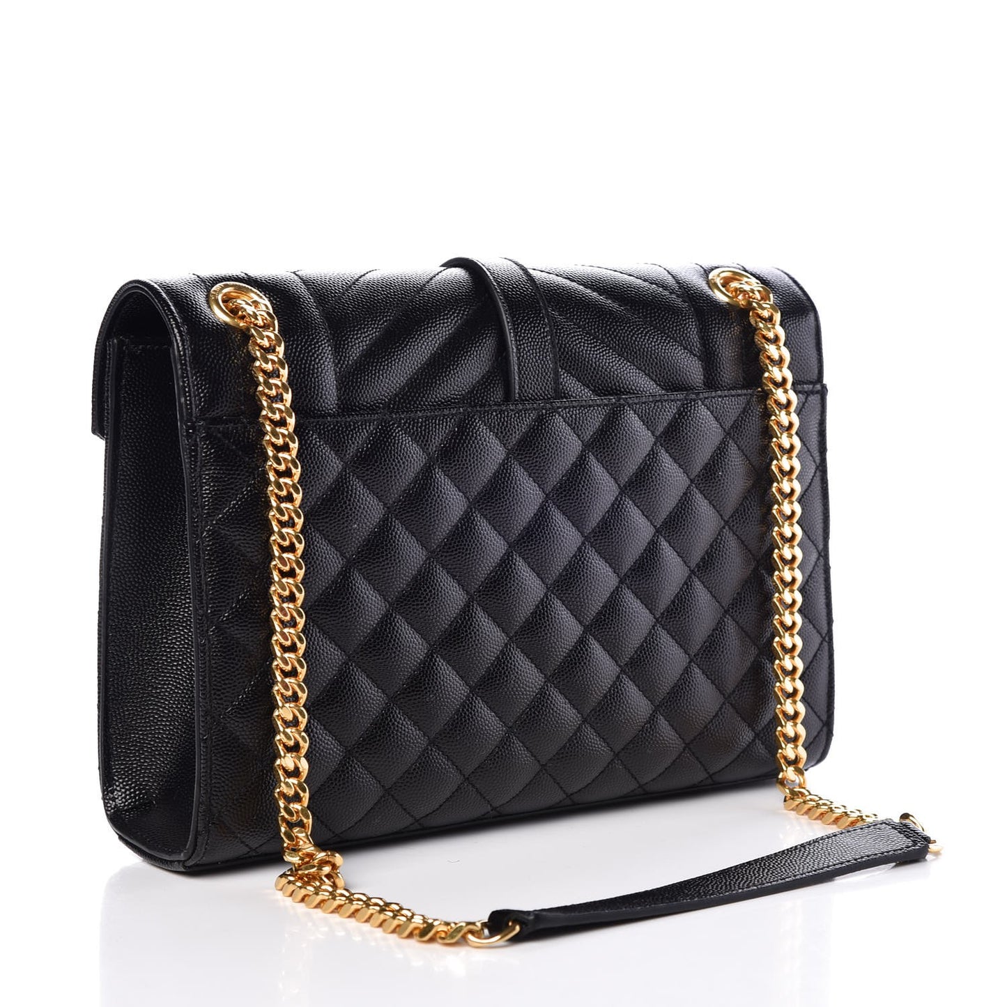 Grain De Poudre Textured Mixed Matelasse Triquilt Medium Monogram Satchel Black