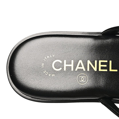 Chanel Goatskin CC Times Square Thong Sandals 37 Black 7 of 10