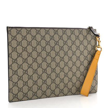 Gucci GG Supreme Monogram Neo Vintage Zip Wristlet Pouch Beige New Acero Crop 3 of 8