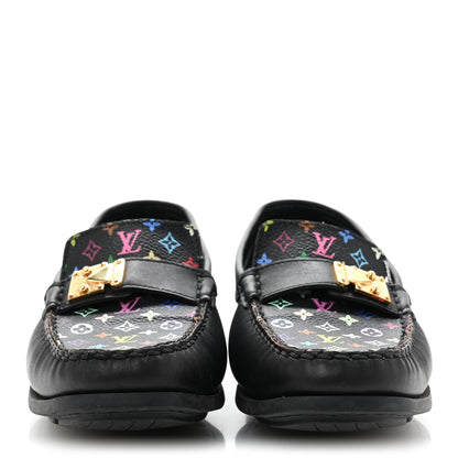 Louis Vuitton Monogram Multicolor Lock Oxford Loafers 39.5 Black 3 of 10