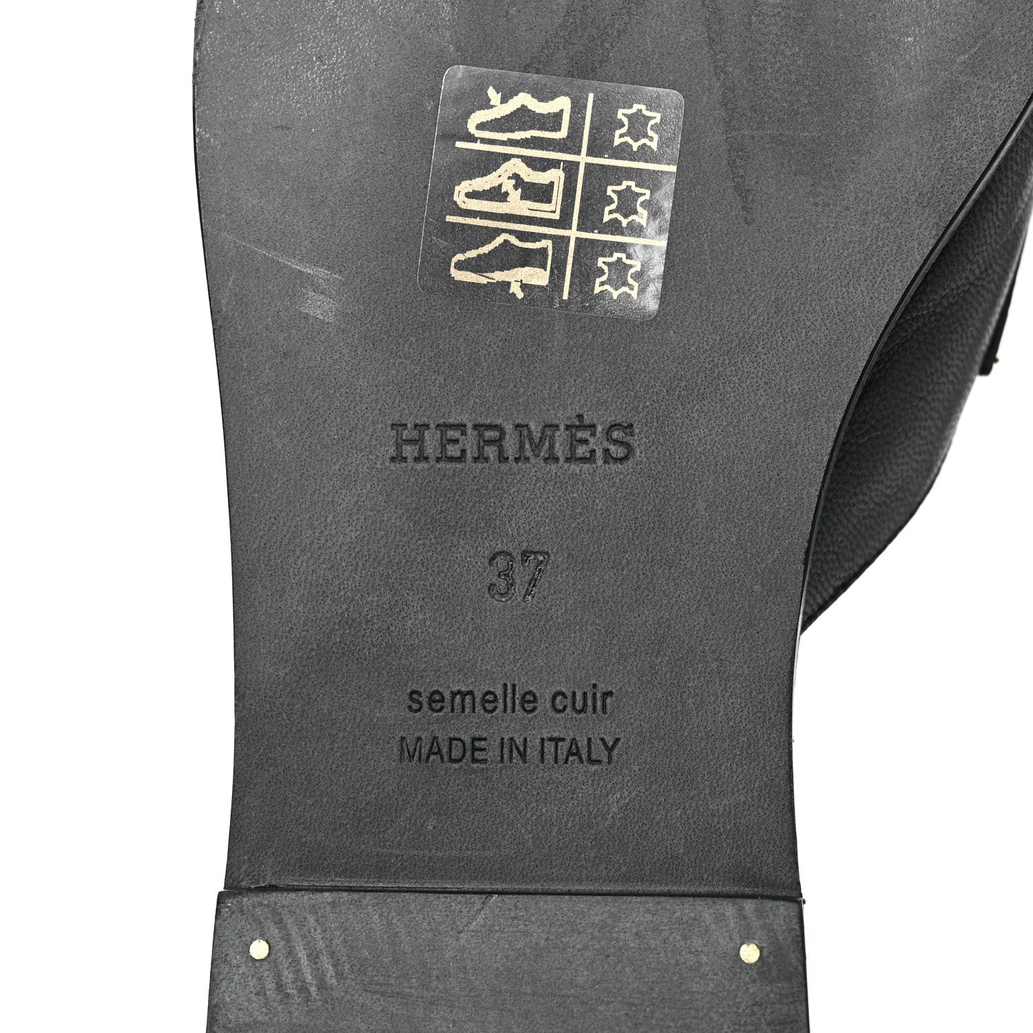 Hermes Goatskin Auteuil Sandals 37 Black 7 of 12