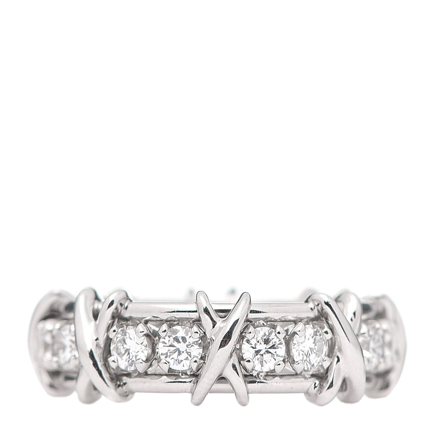 Platinum Diamond Schlumberger Sixteen Stone Ring 54 6.75