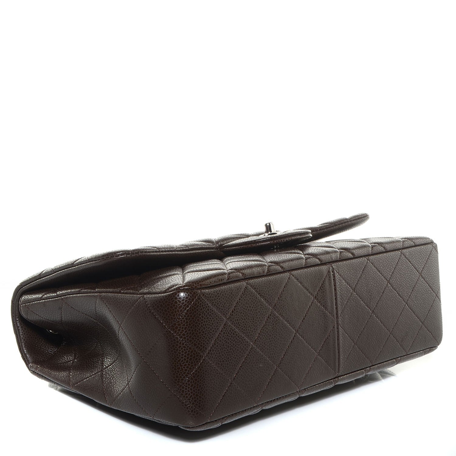Chanel Caviar Quilted Jumbo Single Flap Dark Brown 4 of 9
