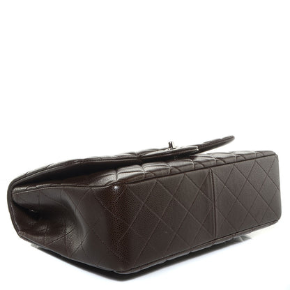 Chanel Caviar Quilted Jumbo Single Flap Dark Brown 4 of 9