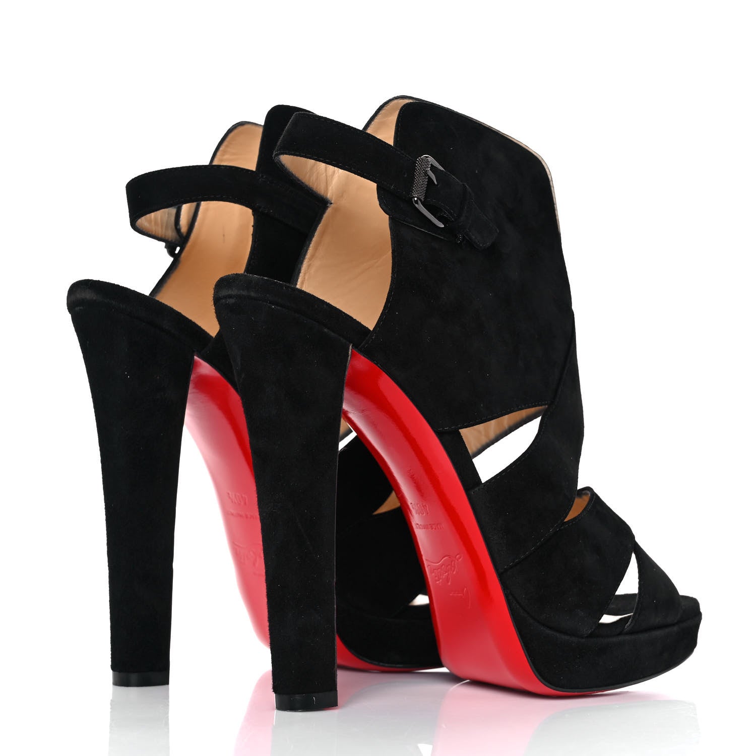 Christian Louboutin Suede Apron Lili 120 Pumps 40.5 Black 4 of 9