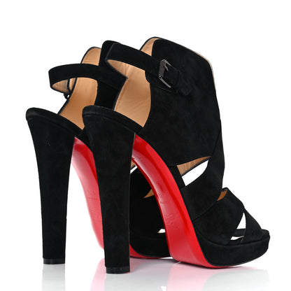 Christian Louboutin Suede Apron Lili 120 Pumps 40.5 Black 4 of 9