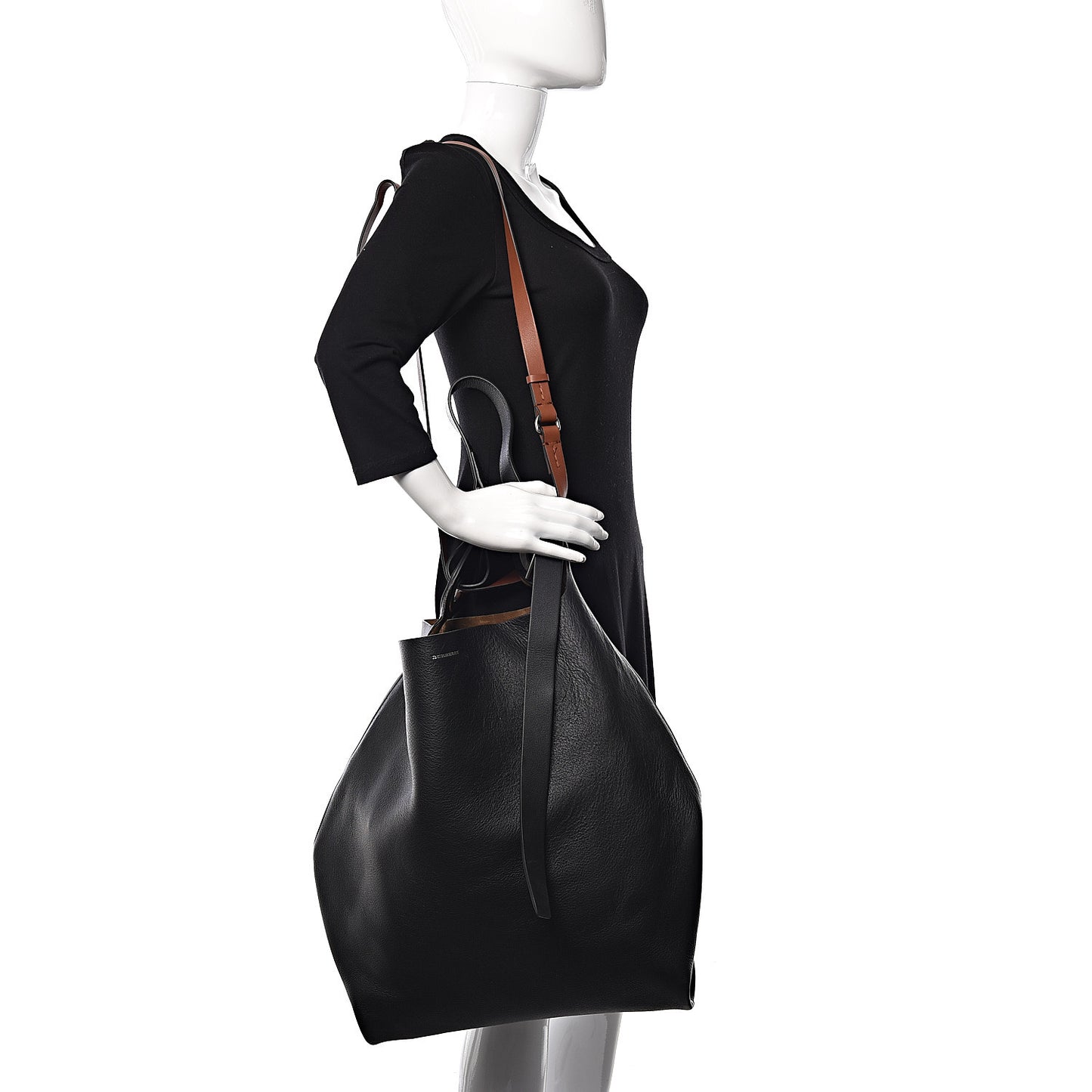 Calfskin Grommet Hobo Black