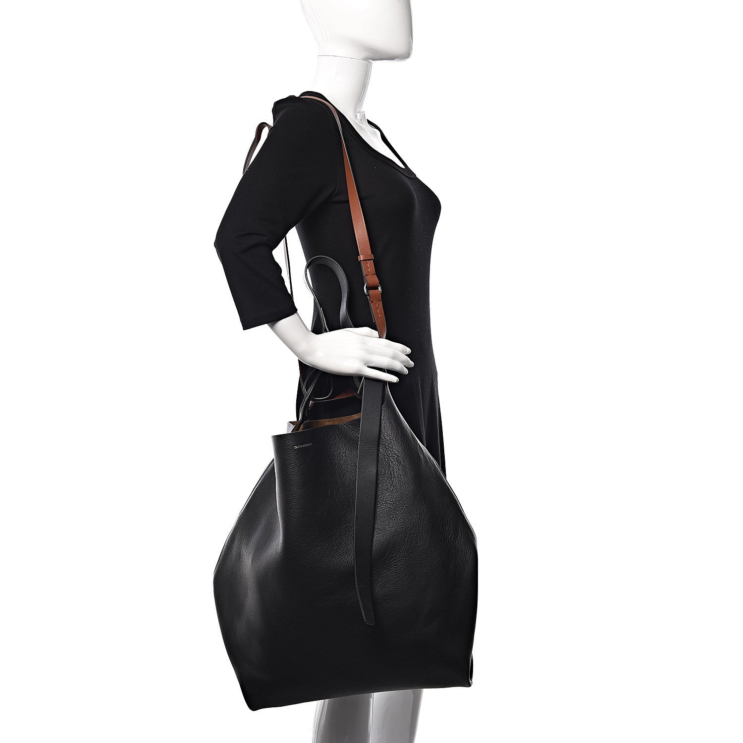 Burberry Calfskin Grommet Hobo Black 1 of 13