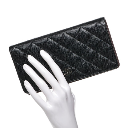 Chanel Caviar Quilted Yen Wallet Black 2 of 8