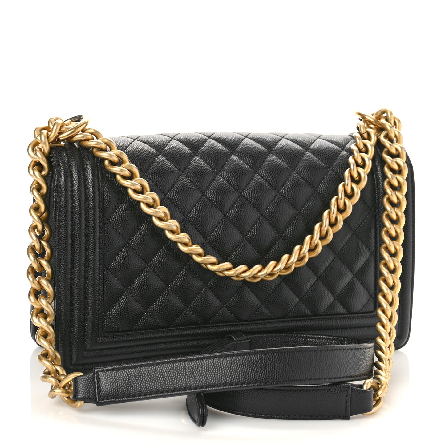 Caviar Quilted Medium Boy Flap Black