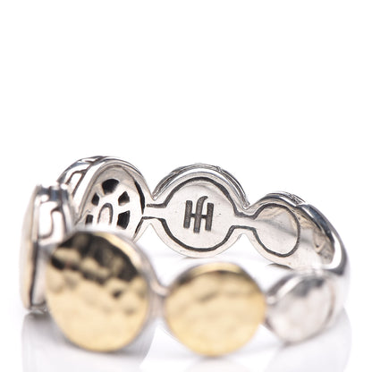 John Hardy Sterling Silver 18K Yellow Gold Hammered Circle Ring 54 7 4 of 5