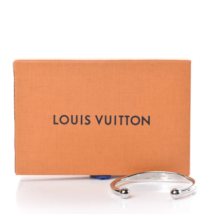 Louis Vuitton Brass Monogram Jonc Cuff M Silver 4 of 4