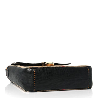 Burberry House Check English Suede Small Satchel Black 4 of 8