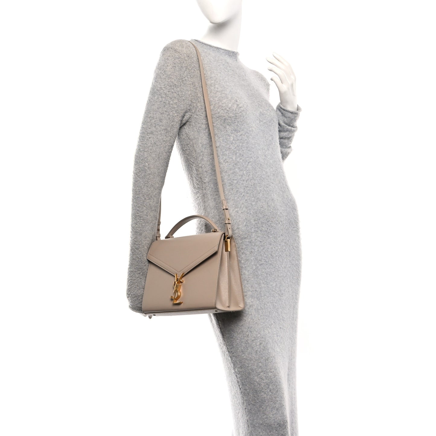 Grain de Poudre Medium Classic Monogram Cassandra Top Handle Dark Beige