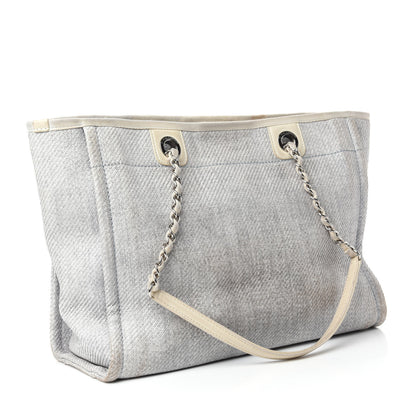 Chanel Woven Straw Raffia Small Deauville Tote White 3 of 13