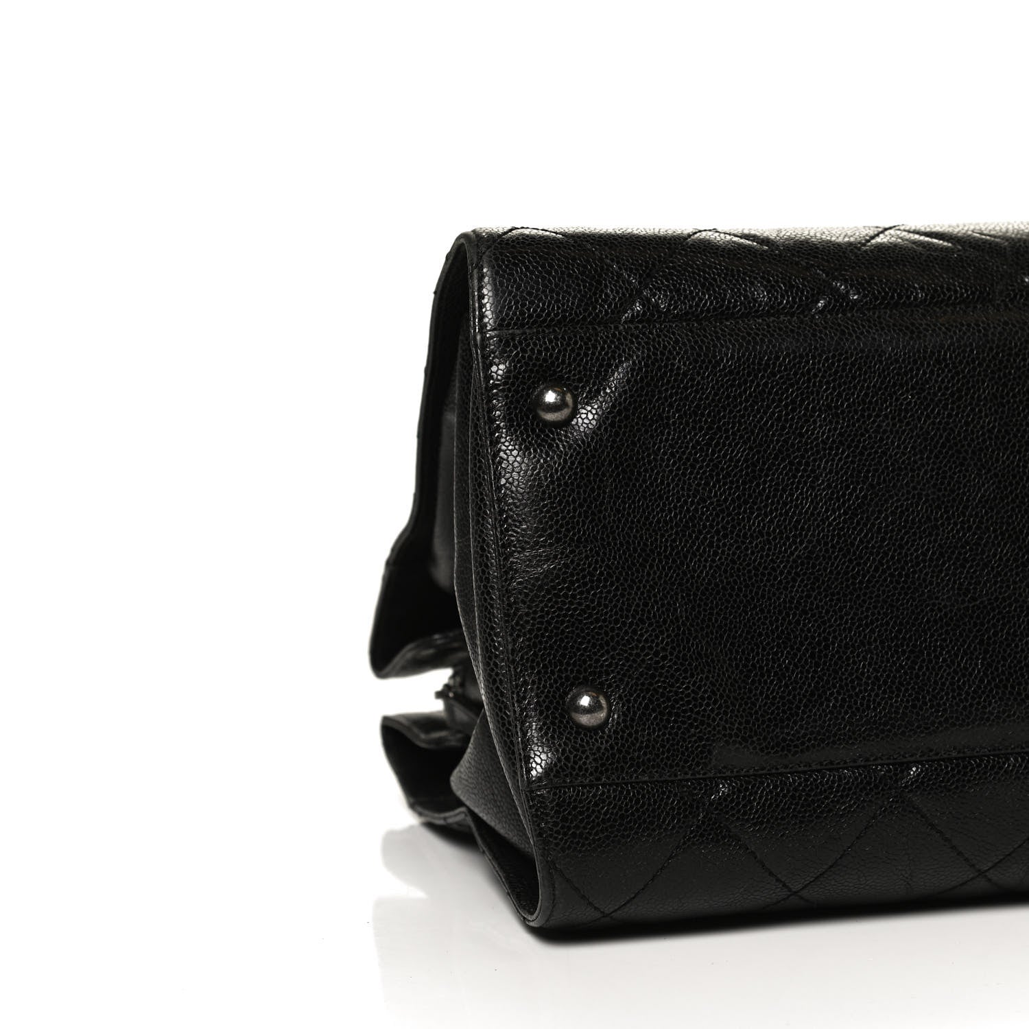 Chanel Crumpled Grained Calfskin Quilted CC Crave Tote Black 9 of 11