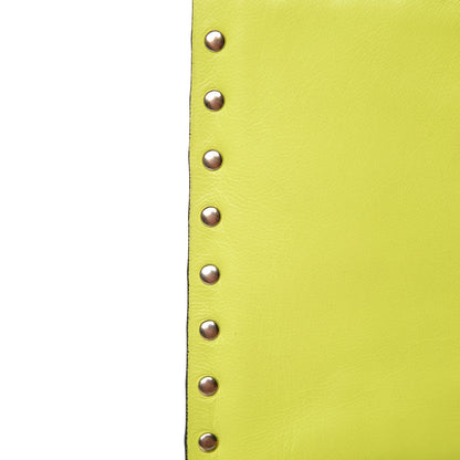 Valentino Garavani Nappa Canvas Camouflage Rockstud Wristlet Clutch Yellow Fluo Green 10 of 12