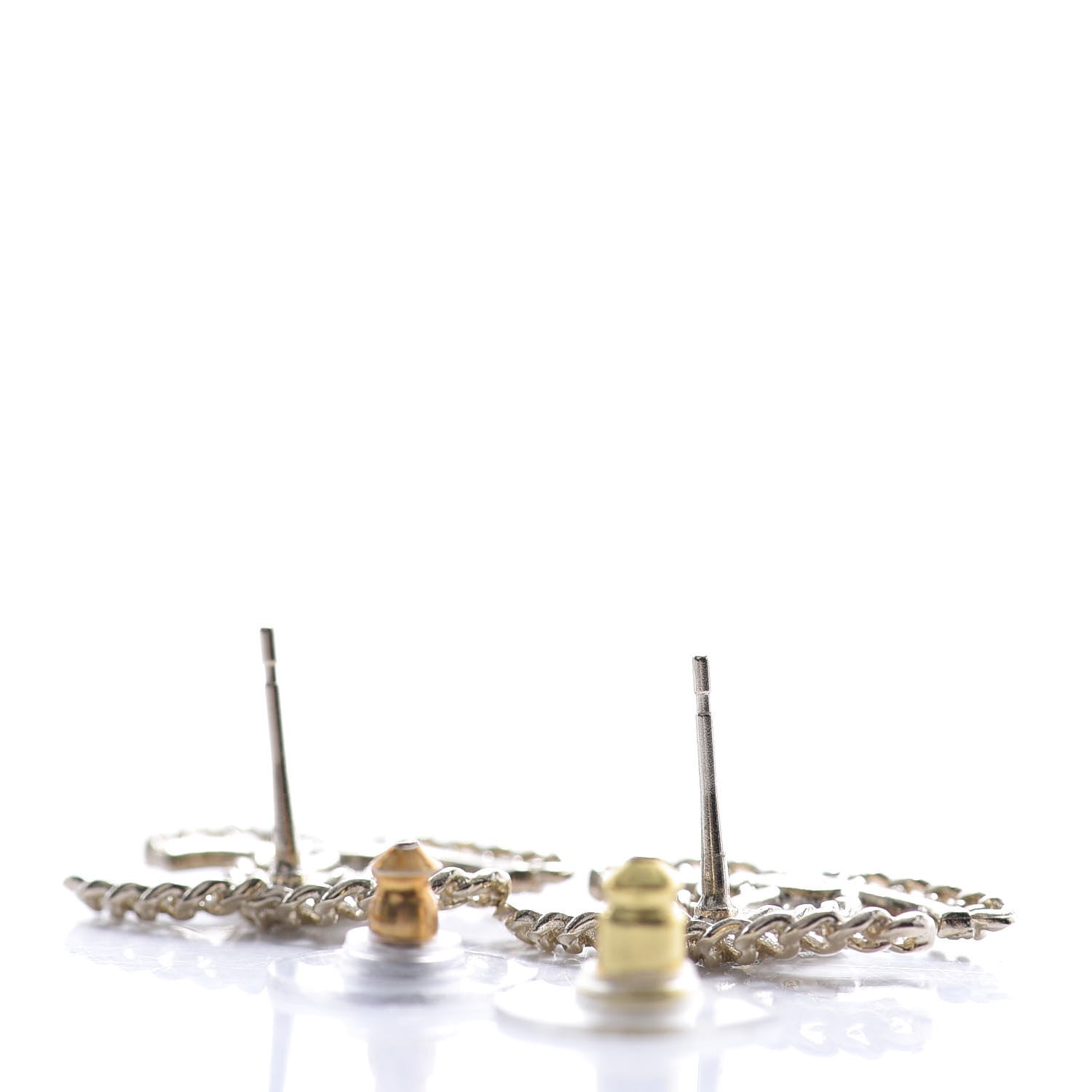 Chanel Crystal Chain CC Earrings Gold 3 of 4