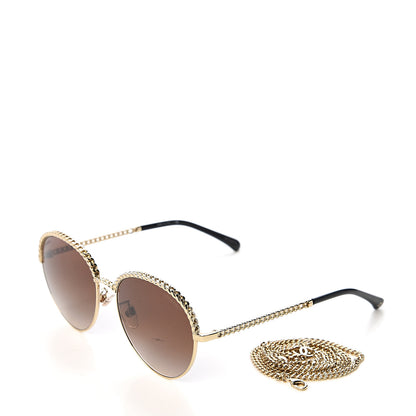 Chanel Chain Pantos Sunglasses 4242 Gold Brown 5 of 9
