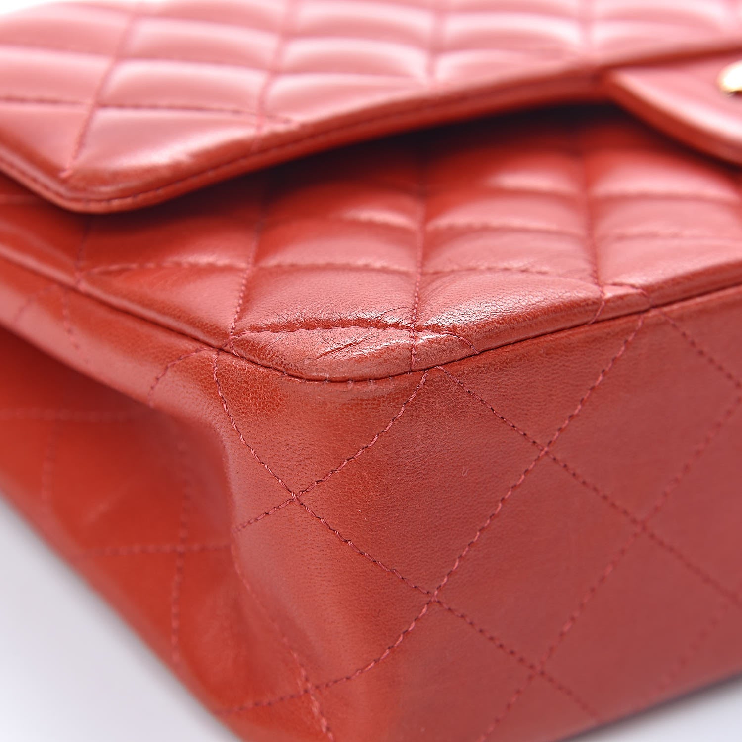 Chanel Lambskin Quilted Medium Double Flap Red 17 of 22