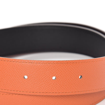 Hermes Swift Epsom 32mm Belt Strap 85 Black Orange 3 of 6