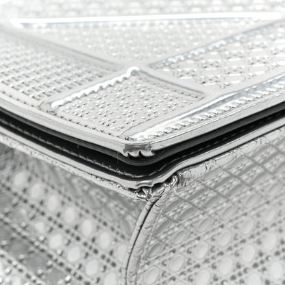 Christian Dior Metallic Patent Micro-Cannage Medium Diorama Flap Bag Silver 13 of 17