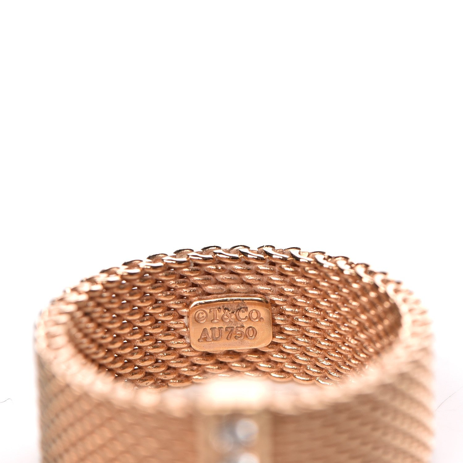 Tiffany 18K Rose Gold 4 Diamond Somerset Ring 4.25 4 of 5