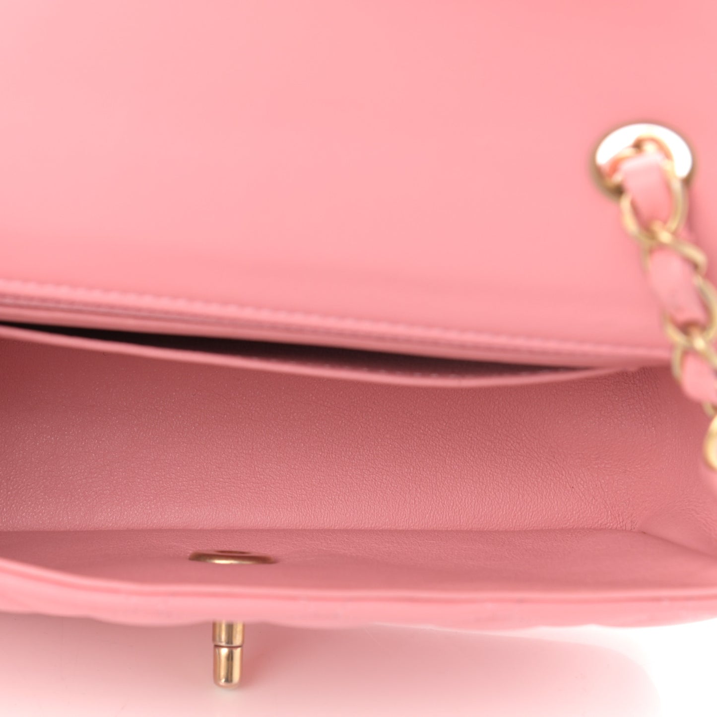 Lambskin Quilted Mini Rectangular Flap Pink