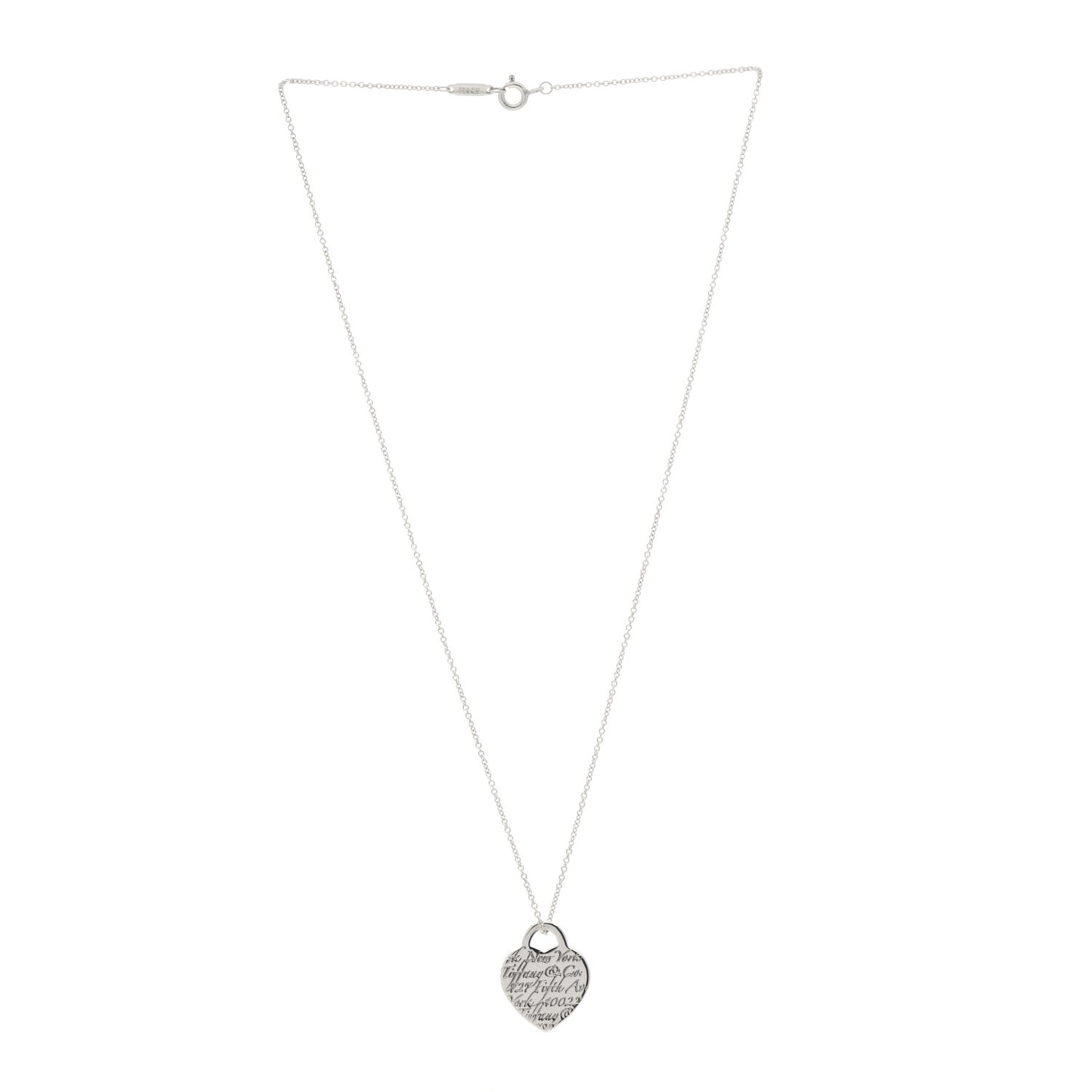 Sterling Silver Notes Heart Tag Charm Necklace