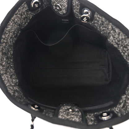 Chanel Mixed Fibers Calfskin Small Deauville Tote Black 5 of 10