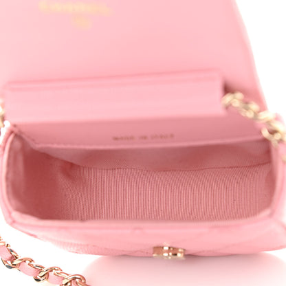 Chanel Caviar Quilted Mini Clutch With Chain Pink 5 of 12