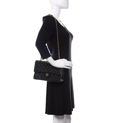Chanel Lambskin Quilted Medium Double Flap Black 2 of 15